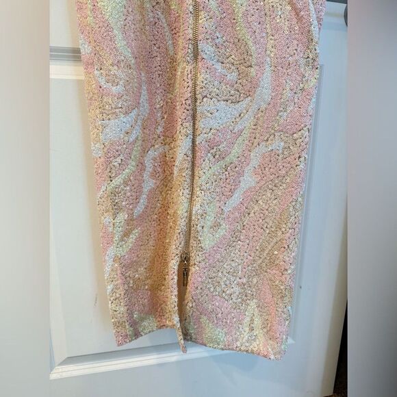 New Bronx and Banco Dahlia Strapless Maxi Dress in Blush Multi Pink - Picture 11 of 15
